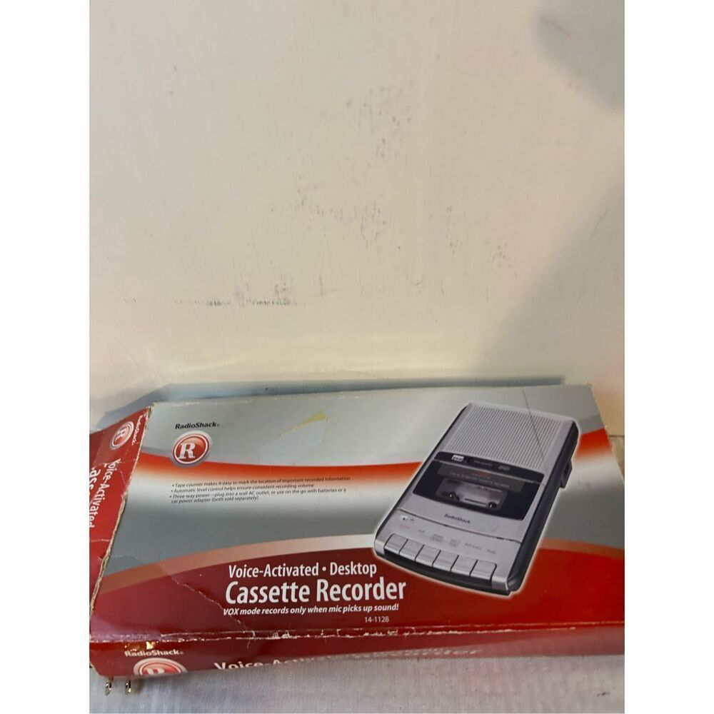 Radio shack recorder voice activated‎ deskto cassette recorder vox vintage box